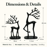 Metal Christmas Reindeer Figurines — Set of 2 - Image 2