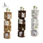 360° Rotating Rubberwood Bookshelf