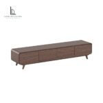 Rounded Wood TV Stand with 4 Drawers