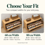 Solid Wood Shoe Storage Bench with Cushion - Image 4