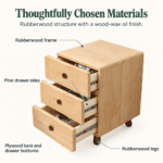 Rounded Wood Nightstand with 3 Drawers - Image 3
