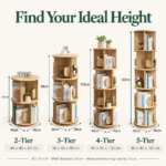 360° Rotating Rubberwood Bookshelf - Image 2