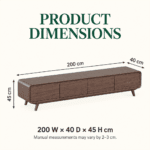Rounded Wood TV Stand with 4 Drawers - Image 2