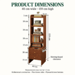 Tall Wood Nightstand with Shelves and 2 Drawers - Image 3
