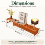 Extendable Wood TV Stand with 3 Drawers - Image 2